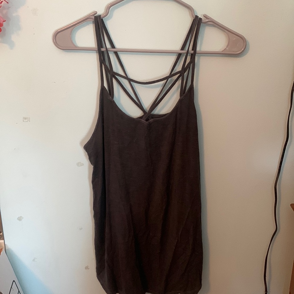 Grey criss cross tank top